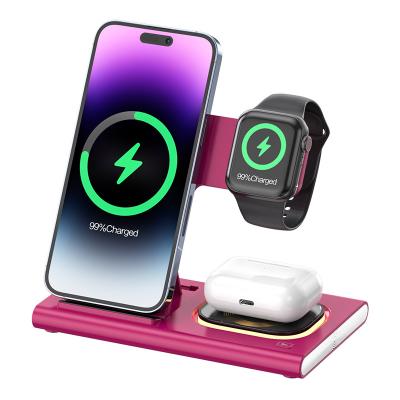 China OEM / ODM Foldable 3 In 1 Wireless Charger For Phone Watch Earphone for sale