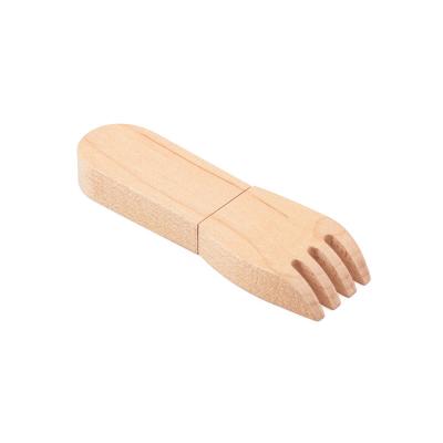 China Customized Logo Fork Shaped Wood USB Performance For PC Compatibility for sale