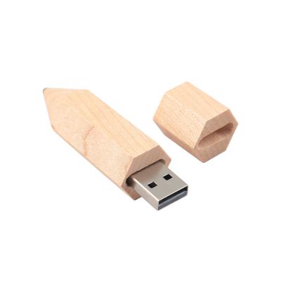 China Maple Wood Pen Shaped USB Memory Stick Custom Logo Print Or Embossing for sale
