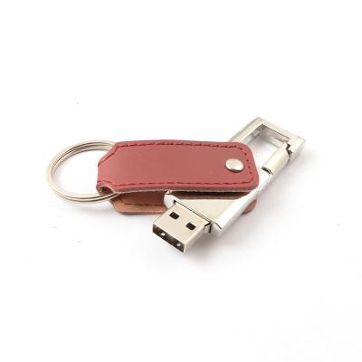 China Customizable Logo Print / Embossing Leather Memory Stick With 10mb/S Writing Speed en venta