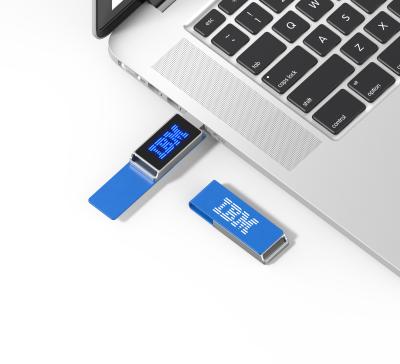 China WIht LED Engraving Logo Leather USB Stick 2.0 3.0 64GB 128GB 256GB 30MB/S en venta