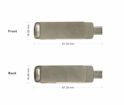中国 シルバーマット USB 3.0 Type-C 両ポート対応 USBメモリ スマホ・PC互換 256GB 512GB 1TB 販売のため