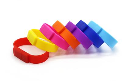 China logo print Silicone Usb Bracelet Flash Drive 32GB 64GB FCC approved for sale
