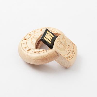 China 360 Drgee Twist Wooden USB Flash Drive 2.0 15MB/S Embossing logo for sale