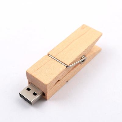 China Clip Shaped Wooden USB Flash Drive Fast USB 2.0 3.0 2GB 4GB 256GB for sale