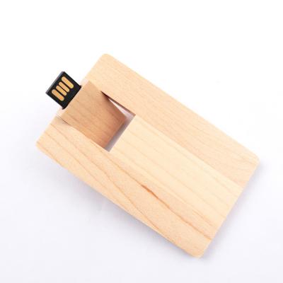 China CMYK Print 16GB 32GB 64GB Maple Flash Drive Wooden Card USB UDP Chips Inside for sale
