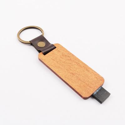 China Wooden Leather Embossing Logo Gift USB Flash Drive 80MB/S European Standard for sale