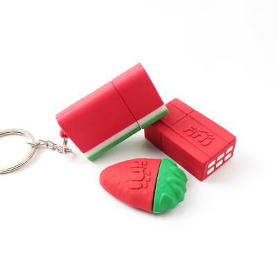 China PVC Open Mold Cute USB Stick Watermelon Strawberry Chocolate Shaped for sale