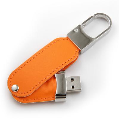 China Embossing Logo PU Leather USB Flash Drive 2.0 102x25x10mm 8GB for sale