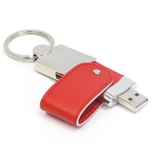 China Metal 2.0 Leather USB Stick With Embossing / Laser / Print Logo for sale