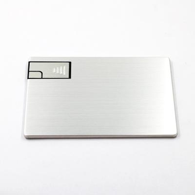 China Silver Metal 2.0 Credit Card USB Sticks 16GB 32GB ROSH Approved for sale