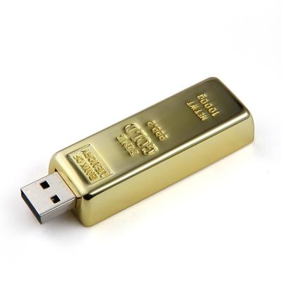 China 128GB Gold Bar Metal USB Flash Drive 2.0 8MB/S Full Memory OEM ODM for sale