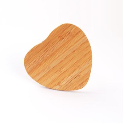 China Heart Shape Bamboo Wireless Charging Pad Fast Charging 10W 15W For Phone for sale