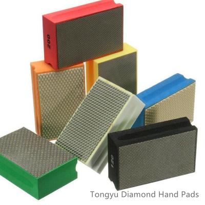 China 90mm Electroplating Diamond Hand Sanding Pads Polishing Stone for sale