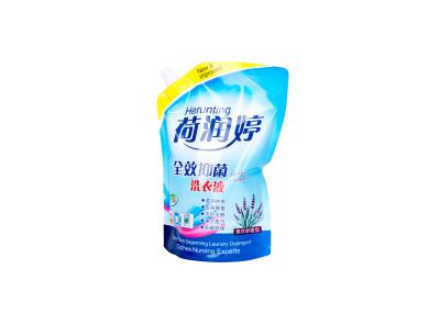 China OPP Film Coted Laundry Detergent Bag , Heat Sealing Stand Up Pouch With Spout for sale