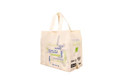 Κίνα Τετραγωνική κατώτατη άσπρη μη υφαμένη τσάντα με το φιλικό τοποθετημένο σε στρώματα υλικό υφάσματος Eco προς πώληση