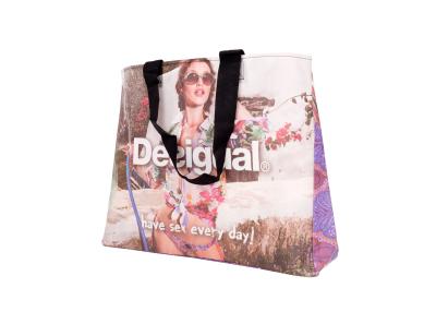China Colorful Recycle Woven Cloth Woven Shopping Bags For Brand Retail Shops Custom Printed for sale