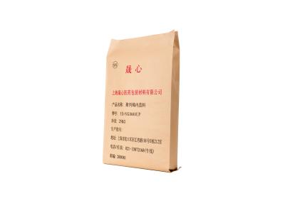 China Kraft Paper BOPP Laminated Bags With Sewn / Block Bottom 25kg Load Weight for sale