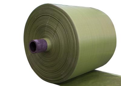 China Moisture Proof Woven Polypropylene Roll , UV Inhibitor Green Offset Print Woven Poly Fabric for sale