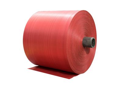 China Red Polypropylene Woven Fabric Roll For PP Woven Bags / Sacks Breathable Anti Pull for sale
