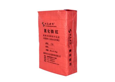 China Cement Paper Valve Sealed Plastic Storage Bags , Kraft Paper PP Woven Plastic Gusseted Bags for sale