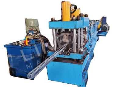 China Chain Drive Galvanized Rack Roll Forming Machine With Flying Cutting for sale