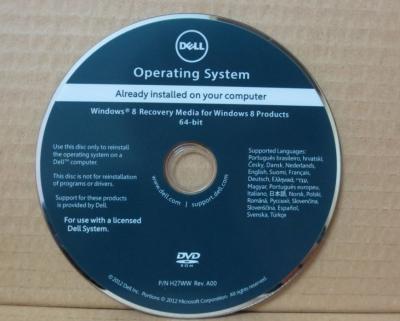 China DELL Operating System Windows 8 Recovery Media for windows 8 products 64 bit for sale