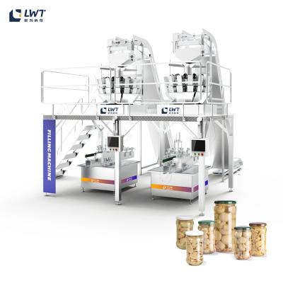China Automatic Solids Multi-Head Scale Filling Machine Mushroom Slices Multihead Weigher Filler for sale