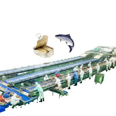 China Máquina de conservación de atún producción de salmón línea de producción de procesamiento de latas personalizables pescado enlatado en venta