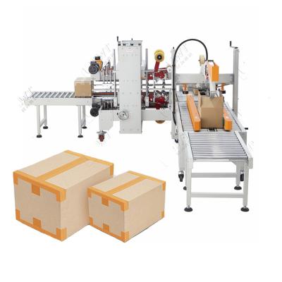 Китай LWT Packaging Line Автоматический боковой верхний и нижний картонный ящик Case Taper Sealer Machine для небольшой коробки продается