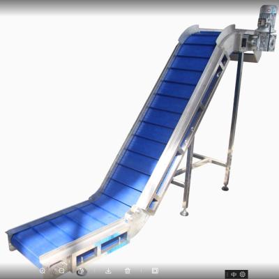 China Línea de embalaje personalizada Z elevador de plástico de superficie plana con cadena de transporte modular en venta