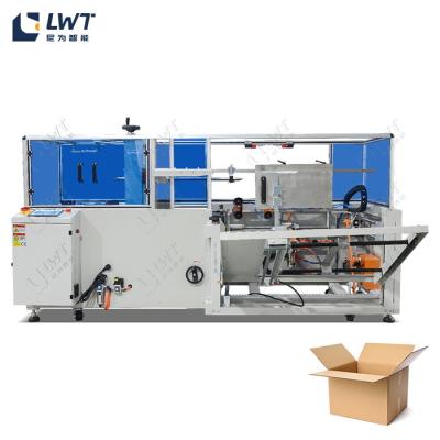 China Leadworld End Of Line Packing Automatic Corrugated Fully Automatic Wine Tape Box Case Former Carton Erector Machine for sale
