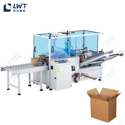 China Línea de embalaje Caja de sellado de cartón Erector Máquina de formación de caja con erector en venta