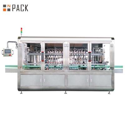 China Máquina de enchimento de líquido de vinagre de maçã de várias cabeças totalmente automática Plc Control Overflow Filling Machine à venda