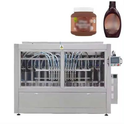 China Automatic Servo Motor Piston Liquid Filling Machine For Bbq Sauce Bottle Piston Filler for sale