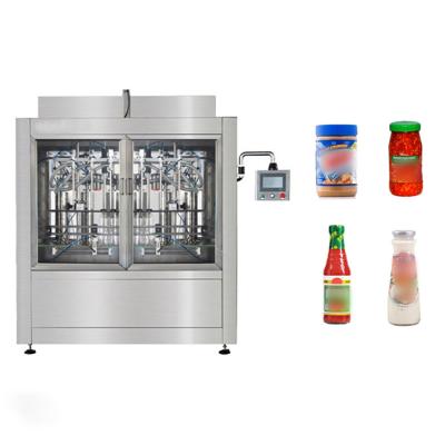 China Automatic Mixed Mayonnaise Sauce Jar Filling Machine With Servo Motor Driver for sale