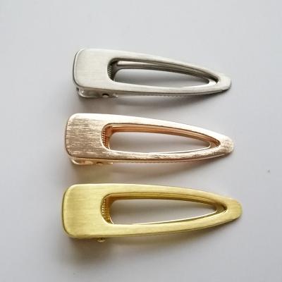 China gold barrette hair clip for adults Korea Geometry Metal Spring Personalized Bobby Pins 8x2.2cm for sale