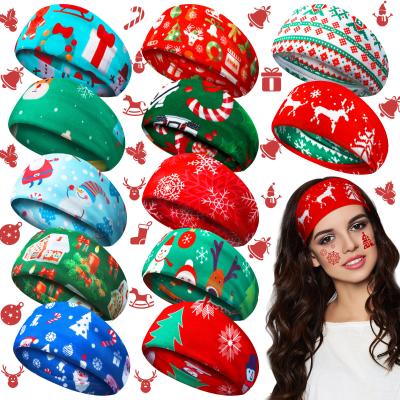 China Halloween Christmas Tree Headband Toddler Stretchy Athletic Sublimation Printed Sports 23x10cm for sale