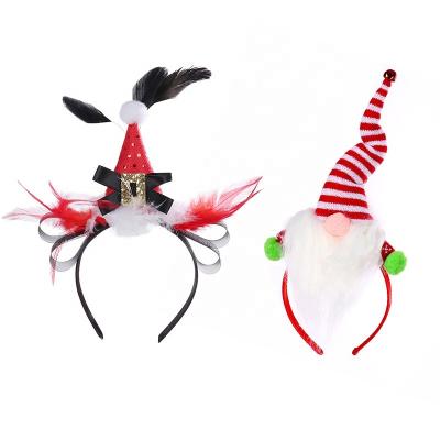 China Baby Gold Red Metal Reindeer Antlers Headband Xmas Tree Head Hat Toppers 30x28cm for sale
