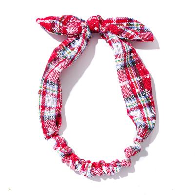 China Rabbit Ear Bow Headband Makeup Knotted Bows Cute For Baby Girl Women 21x7cm for sale