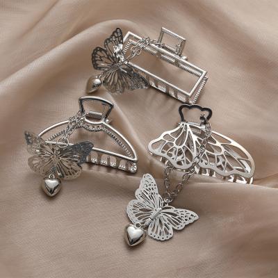China Butterfly Hair Accessories Claw Metal Plate French Pendant Back Head Elegant Shark for sale
