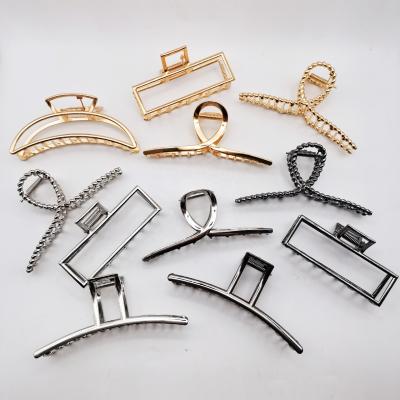 China Alloy Big Large Metal Claw Hair Clips Gold Silver Gun Black 11.5cm for sale