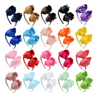 China 4.5inch Double Ribbon Hair Bows Diy Kids Baby Hair Bow Clips Kids for sale