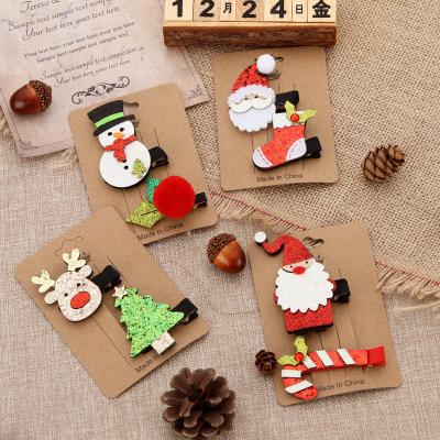 China 2pcs Christmas Hair Clips Accessories For Girls Kids Hairpin Set for sale