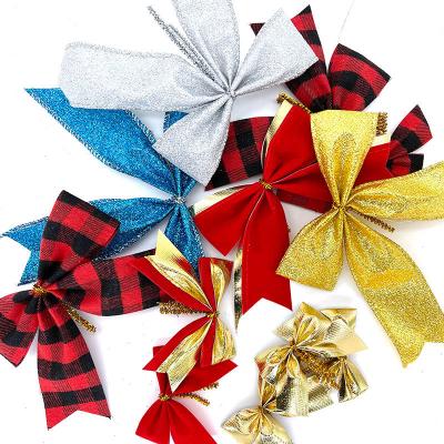 China Xmas Party Christmas Gifts Accessories Ribbon Bows Ornaments Knot Decoration for sale