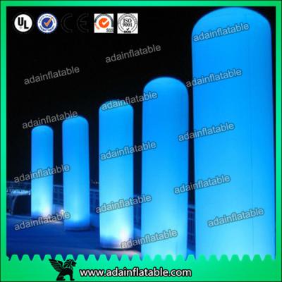 China Outdoor Event Decoration Oxford Cloth White LED Light Inflatable Pillar for sale