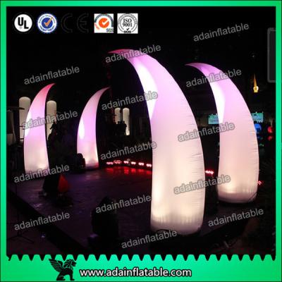 China 3M Romantic Wedding Event Entrance Inflatable White Lighting Inflatable Tusks for sale