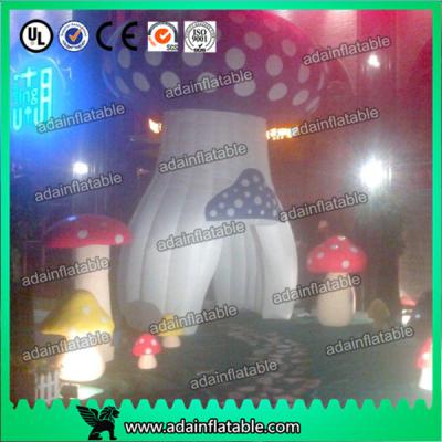 China Red Yellow Purple Decoration Standing Inflatable Mushroom With led Giant for sale