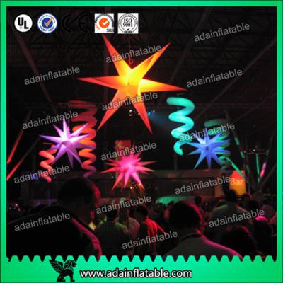 China Event Ceiling Inflatable Stage Decoration LED Star Light With 210T Polyester Cloth for sale