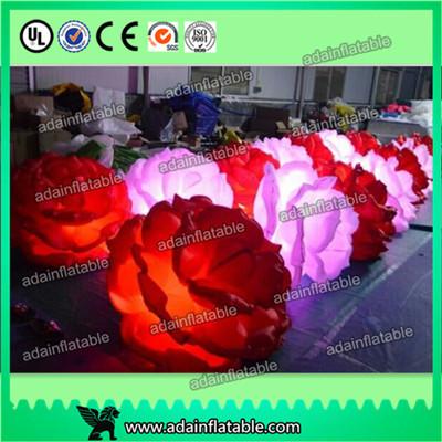 China Hot Selling Wedding Event Stage Decoration Inflatable Peony Flower Chain With LED Light for sale